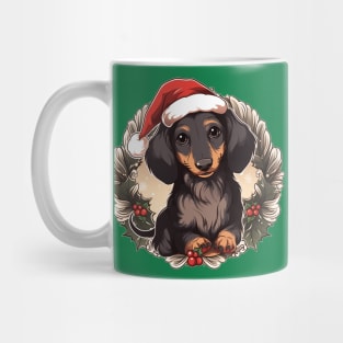 Dachshund Christmas Wreath Mug